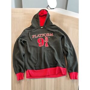 Men's Women's Harry Potter Platform 9¾ Hoodie Black Red Medium Universal Studios